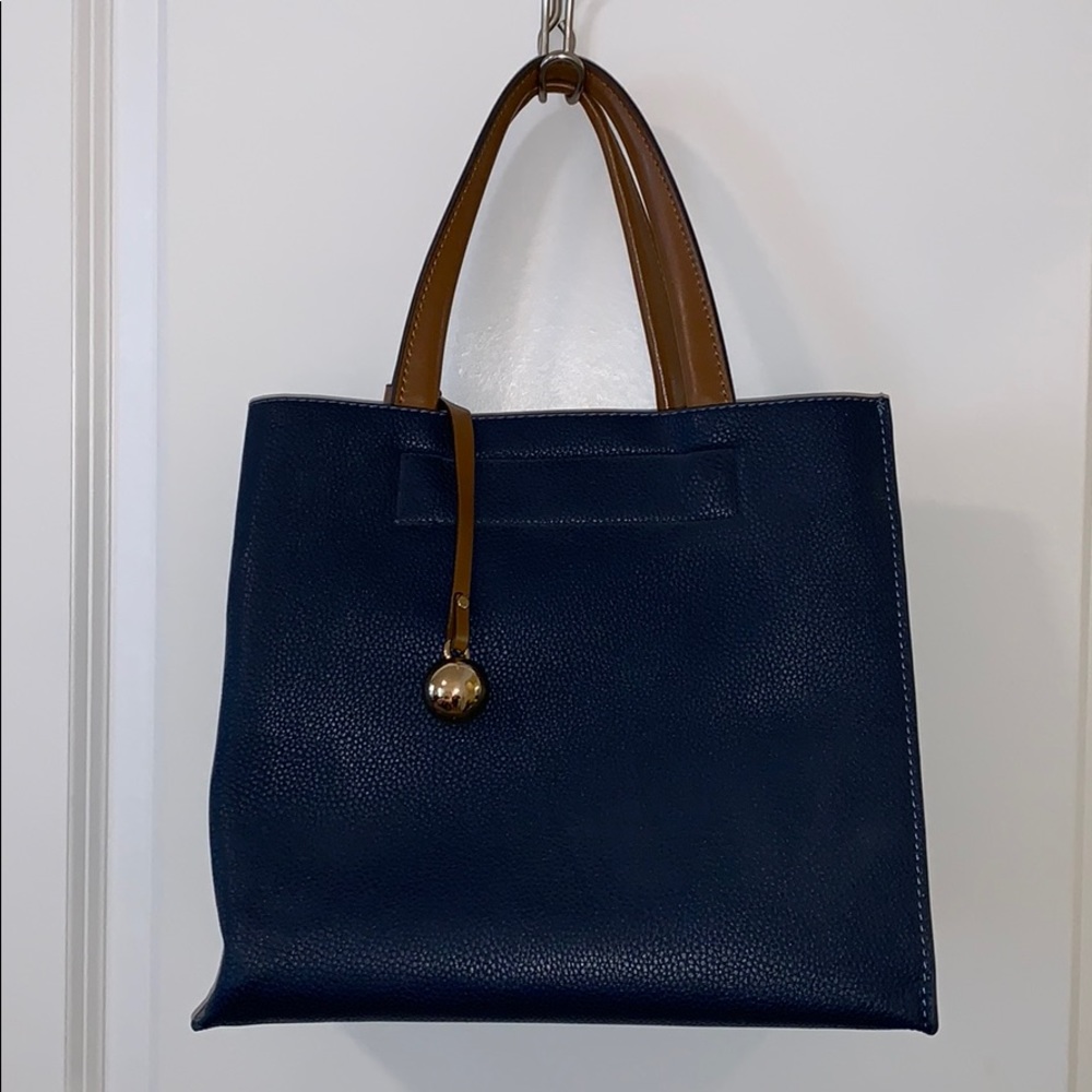 Navy and Brown Bag